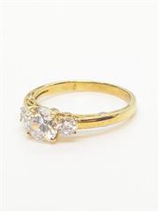10K 2.6g Solid Yellow Gold White Stone She Said Yes Ring Size 7.5
